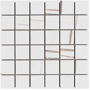 Marmo Sahara Blanco White 2x2 Marble Look Matte Mosaic Tile