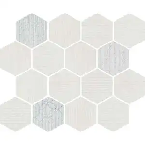 White Hexagon Mosaic Matte