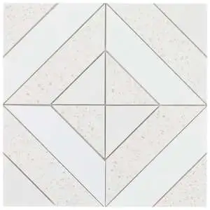 Minna Diagonals Bianca Salt - Tibet White & Terrazzo