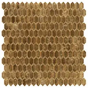 Moonlit Gold 1/4" x 1" Polished Glass Mosaic Tile
