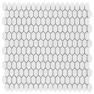 Moonlit Rain White 1/4" x 1" Polished Glass Mosaic Tile