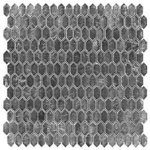 Moonlit Silver 1/4" x 1" Polished Glass Mosaic Tile