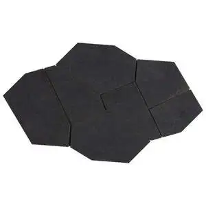 Motley Charcoal Black Organic Pattern Limestone Look Matte