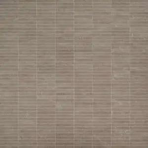 Motley Caramel Brown 1x6 Stacked Limestone Look Matte Porcelain