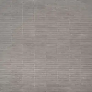 Motley Silver Gray 1x6 Stacked Limestone Look Matte Porcelain