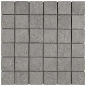 Motley Silver Gray 2x2 Limestone Look Matte Porcelain Mosaic