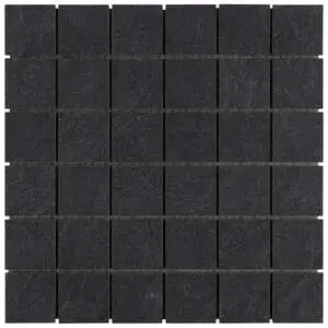 Motley Charcoal Black 2x2 Limestone Look Matte Porcelain Mosaic