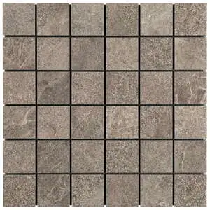 Motley Caramel Brown 2x2 Limestone Look Matte Porcelain Mosaic