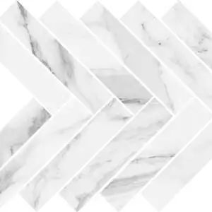 Noble Statuario Herringbone Matte Mosaic