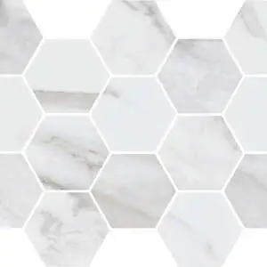 Noble Calacatta Gold Hexagon Matte Mosaic