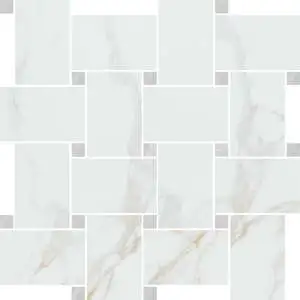 Noble Calacatta Gold Basketweave Matte Mosaic
