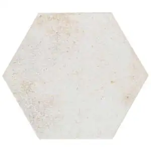 Oken White 9" Hexagon Polished Porcelain Tile