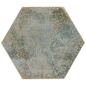 Oken Green 9" Hexagon Polished Porcelain Tile
