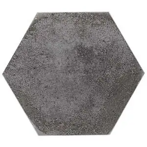 Oken Antracite Gray 9" Hexagon Polished Porcelain Tile