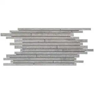 Olympic Gray Thin Strip Mosaic Matte Porcelain