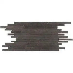 Olympic Charcoal Thin Strip Mosaic Matte Porcelain