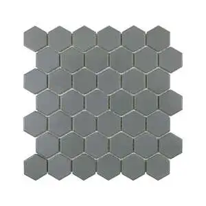 Grey Matte 2 Inch Hex Porc Mos