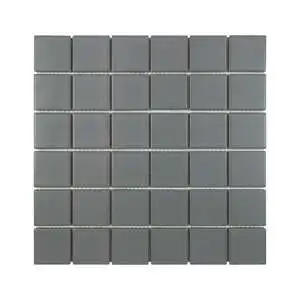 Grey Matte 2x2 Square Porc Mos