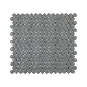 Grey Matte 3/4 Inch Penny Round Porc Mos