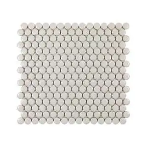 Taupe Matte 3/4 Inch Penny Round Porc Mos