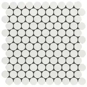 Simple 2.0 White 1" Circles Polished Porcelain Mosaic
