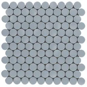 Simple 2.0 Sky Blue 1" Circles Polished Porcelain Mosaic