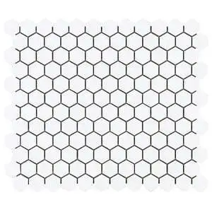 Simple 2.0 White 1" Hexagon Matte Porcelain Mosaic