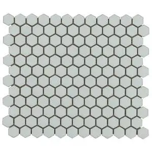 Simple 2.0 Rimmed Sage 1" Hexagon Polished Porcelain Mosaic