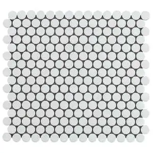 Simple 2.0 White 1" Penny Round Matte Porcelain Mosaic