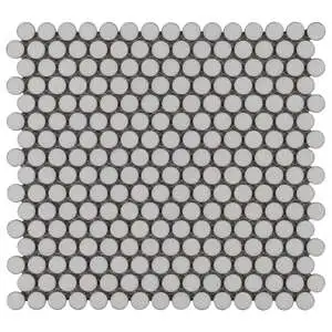 Simple 2.0 Rimmed Sage Penny Rounds Polished Porcelain Mosaic