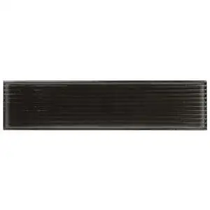 Stacy Garcia Artblock Nero Black 4x16 Fluted Glossy Porcelain