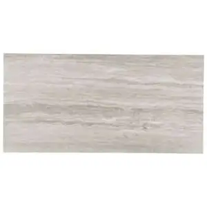 Zenit Grigio Gray 12x24 Travertine Look Polished Porcelain Tile