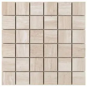 Zenit Beige 2x2 Travertine Look Matte Porcelain Mosaic Tile