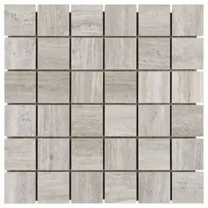 Zenit Gray 2x2 Travertine Look Matte Porcelain Mosaic Tile