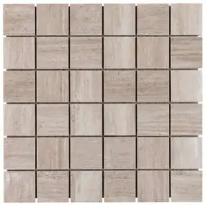 Zenit Taupe Beige Travertine Look 2x2 Matte Porcelain Mosaic