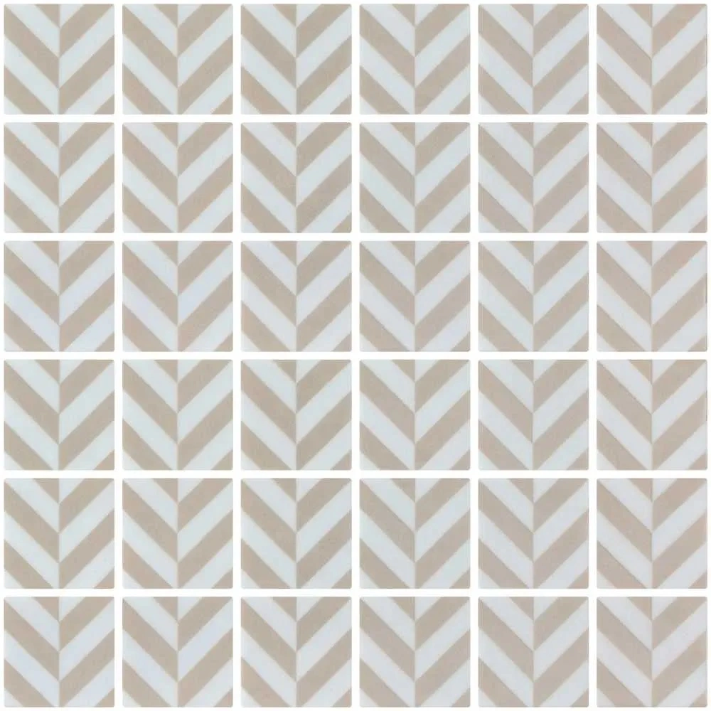 Chevron Beige 2X2 Mosaic