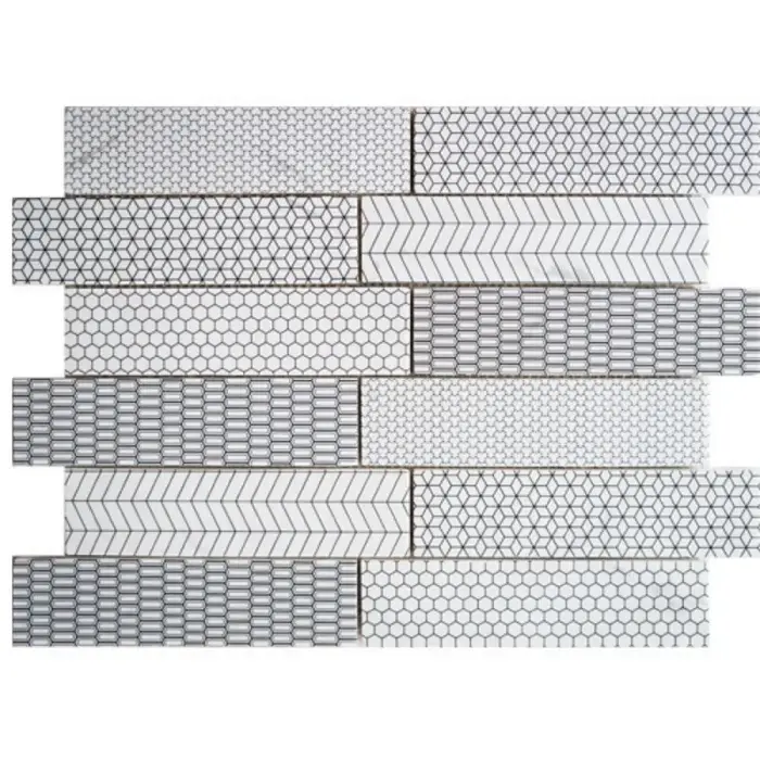 White 2X8 Mosaic Matte