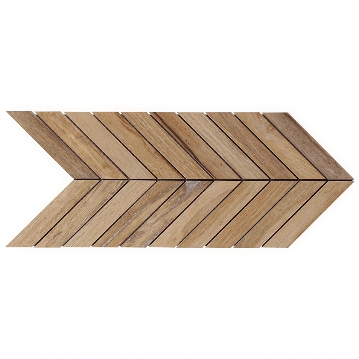 Finity Chevron Birch Matte Porcelain Wood Look Mosaic Tile
