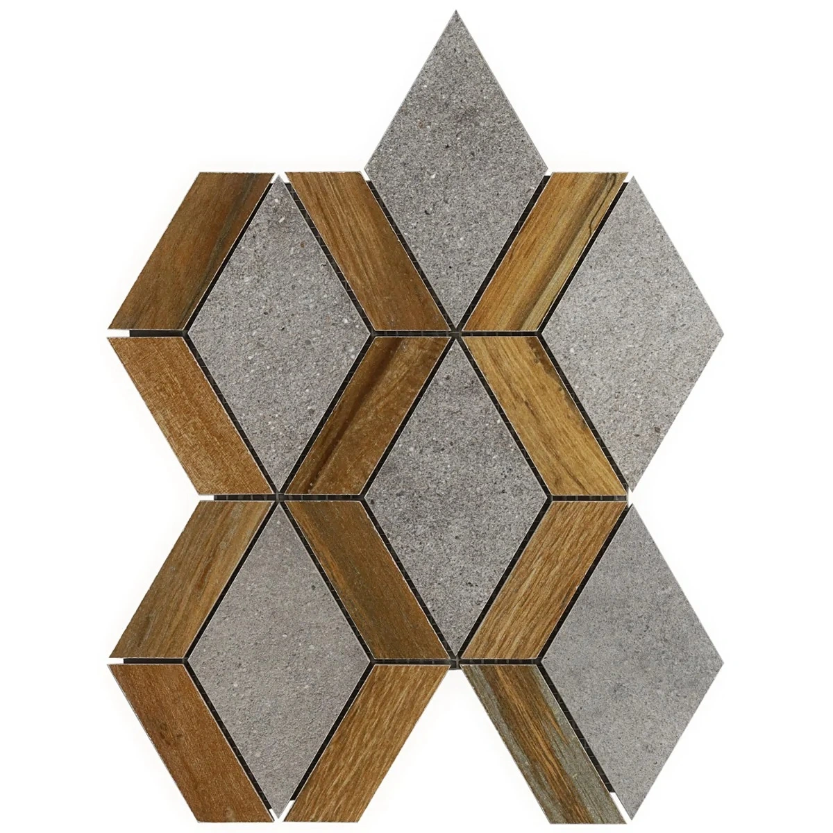 Finity Diamond Oak Matte Porcelain Wood Look Mosaic Tile