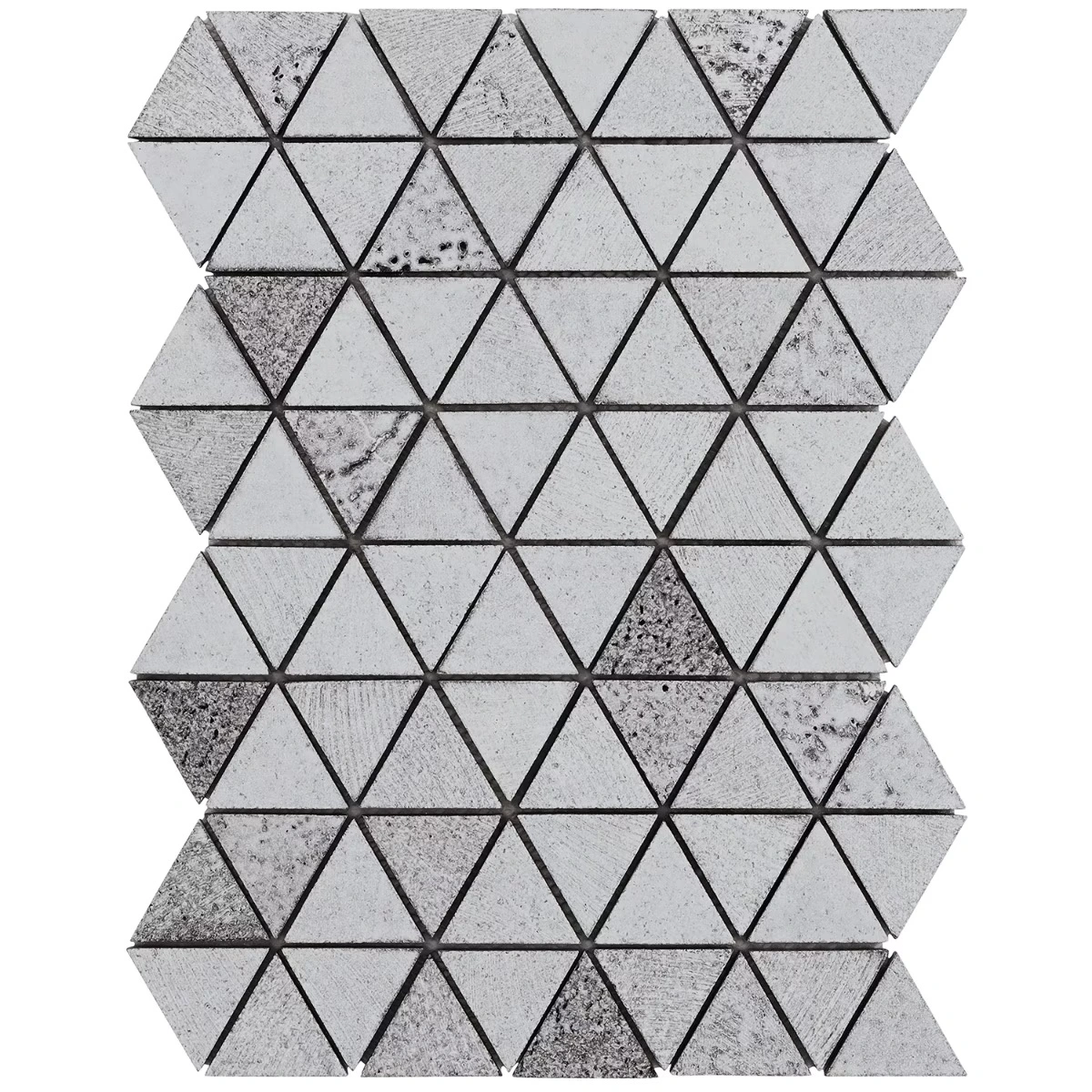 Gowanus White 2" Triangle Glossy Lava Stone Mosaic Tile