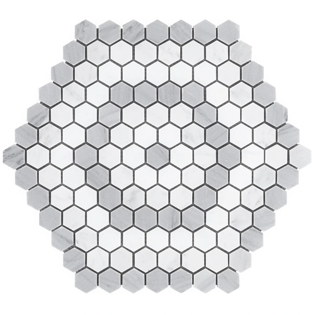 Helios Honeycomb Gray & White Polished Marble