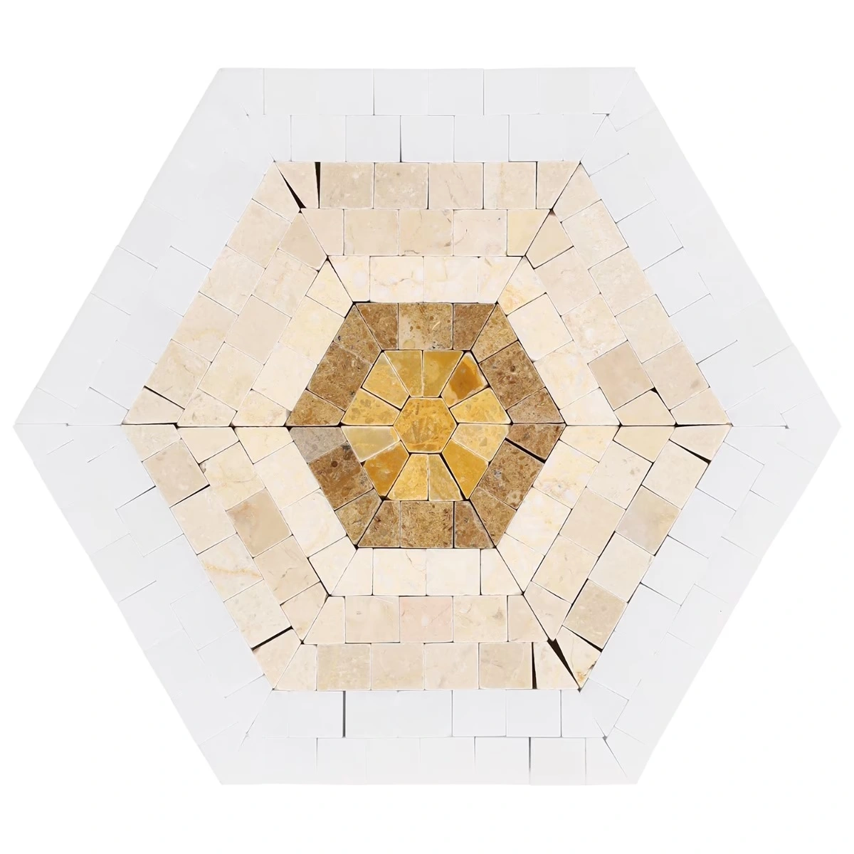Imogen Multi Color Mix 6" Hexagon Micro Mosaic Polished Marble