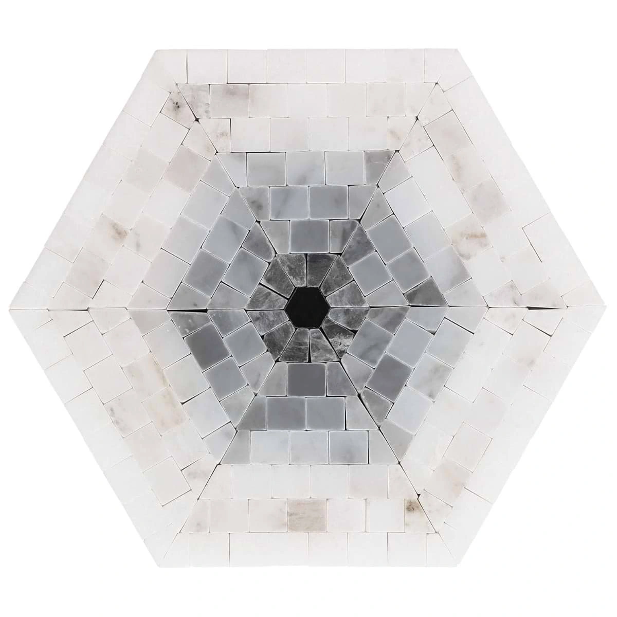 Imogen Grigio 6" Hexagon Marble Micro Mosaic Polished Marble