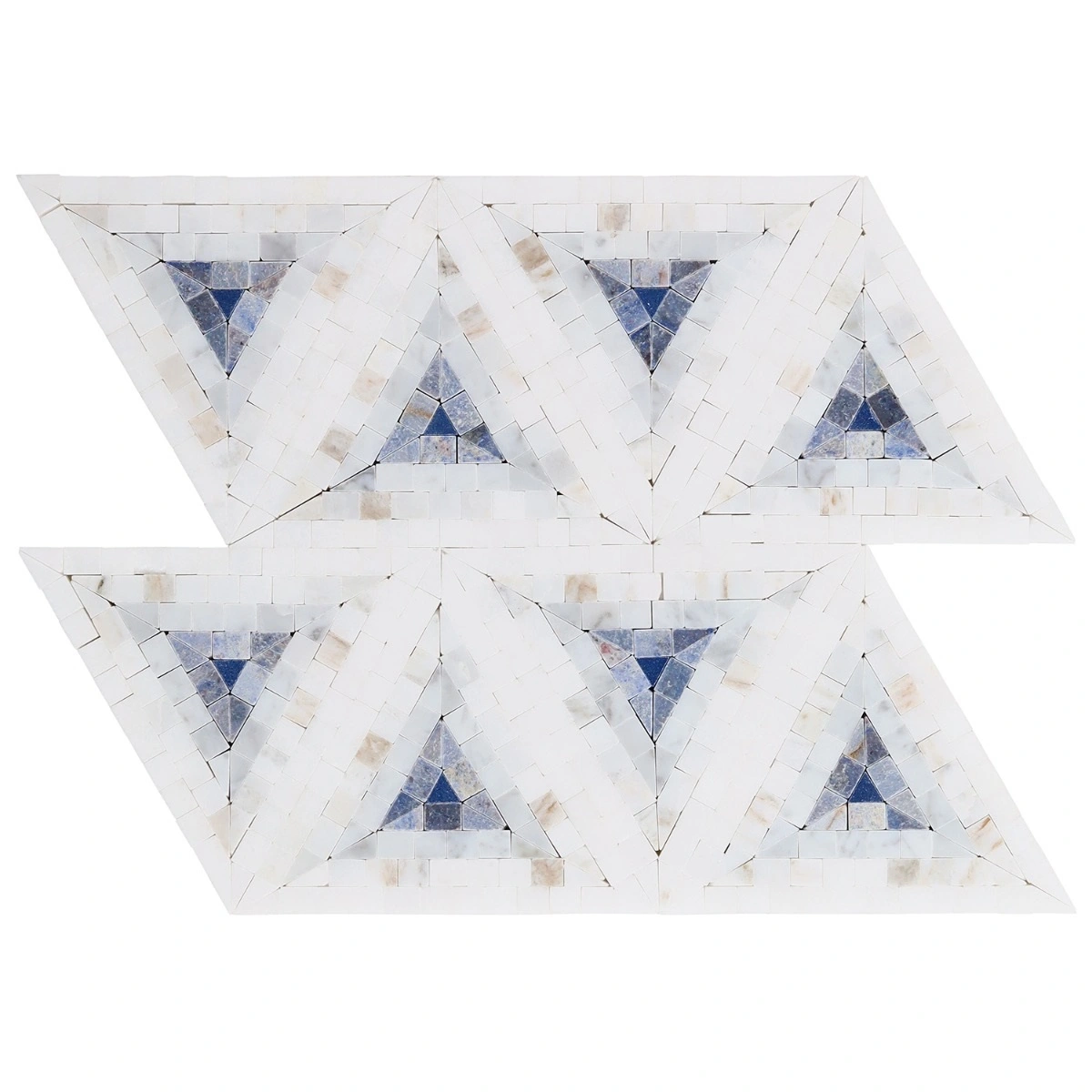 Imogen Azul Blue 5" Triangle Marble Micro Mosaic Polished Marble