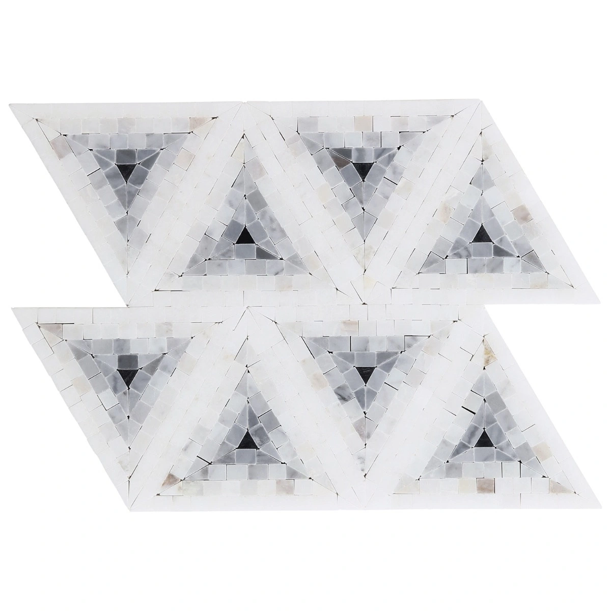 Imogen Grigio 5" Triangle Marble Micro Mosaic Polished Marble