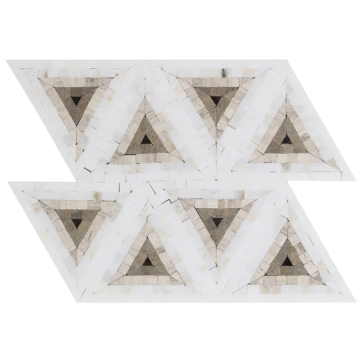 Imogen Saint Laurent Brown 5" Triangle Marble Micro Mosaic Polis