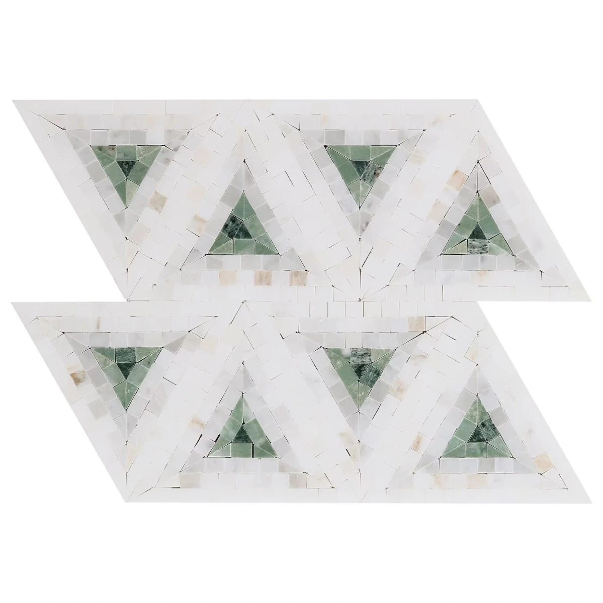 Imogen Verde Green 5" Triangle Marble Micro Mosaic Polished Marb