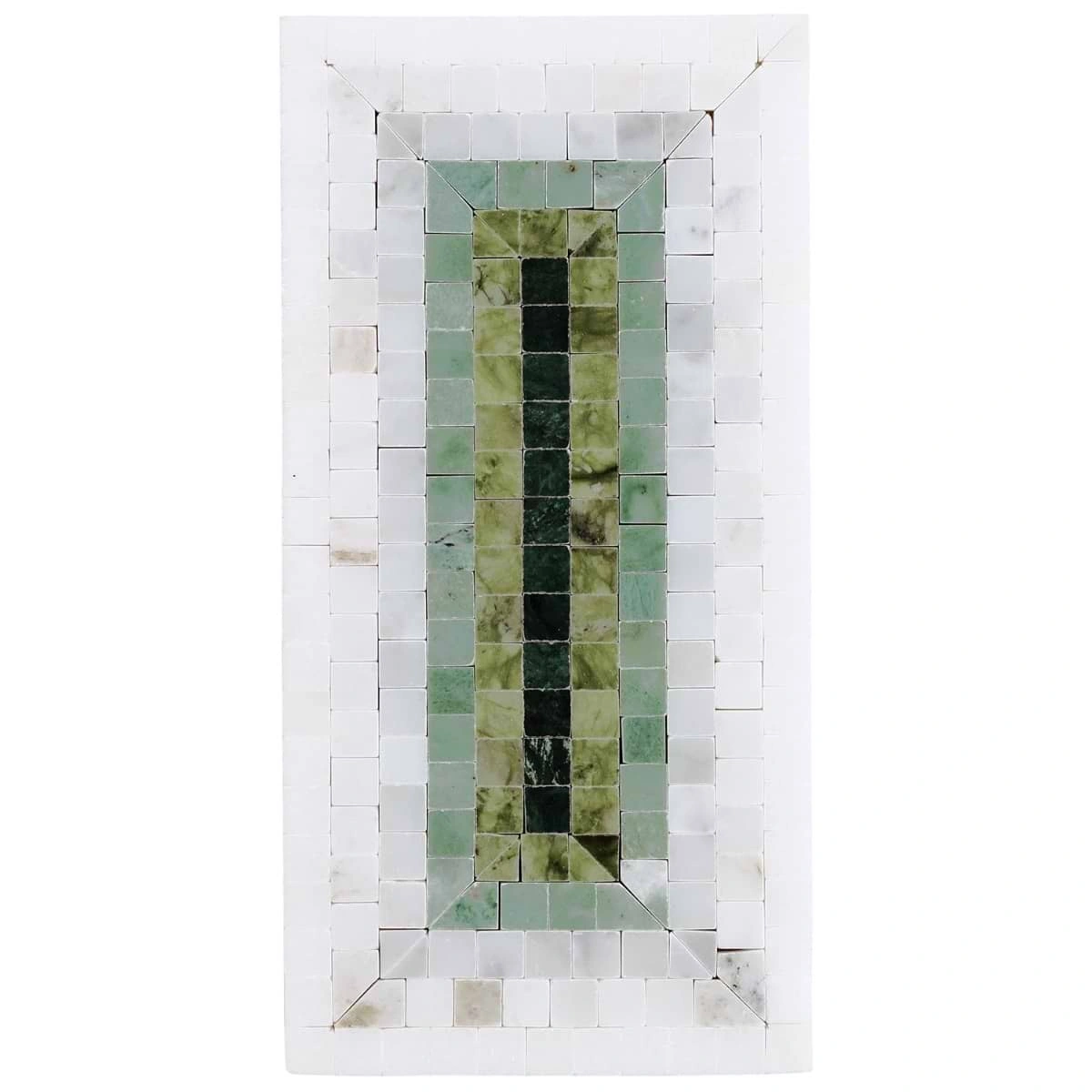 Imogen Verde Green 4x9 Rectangle Marble Micro Mosaic Polished