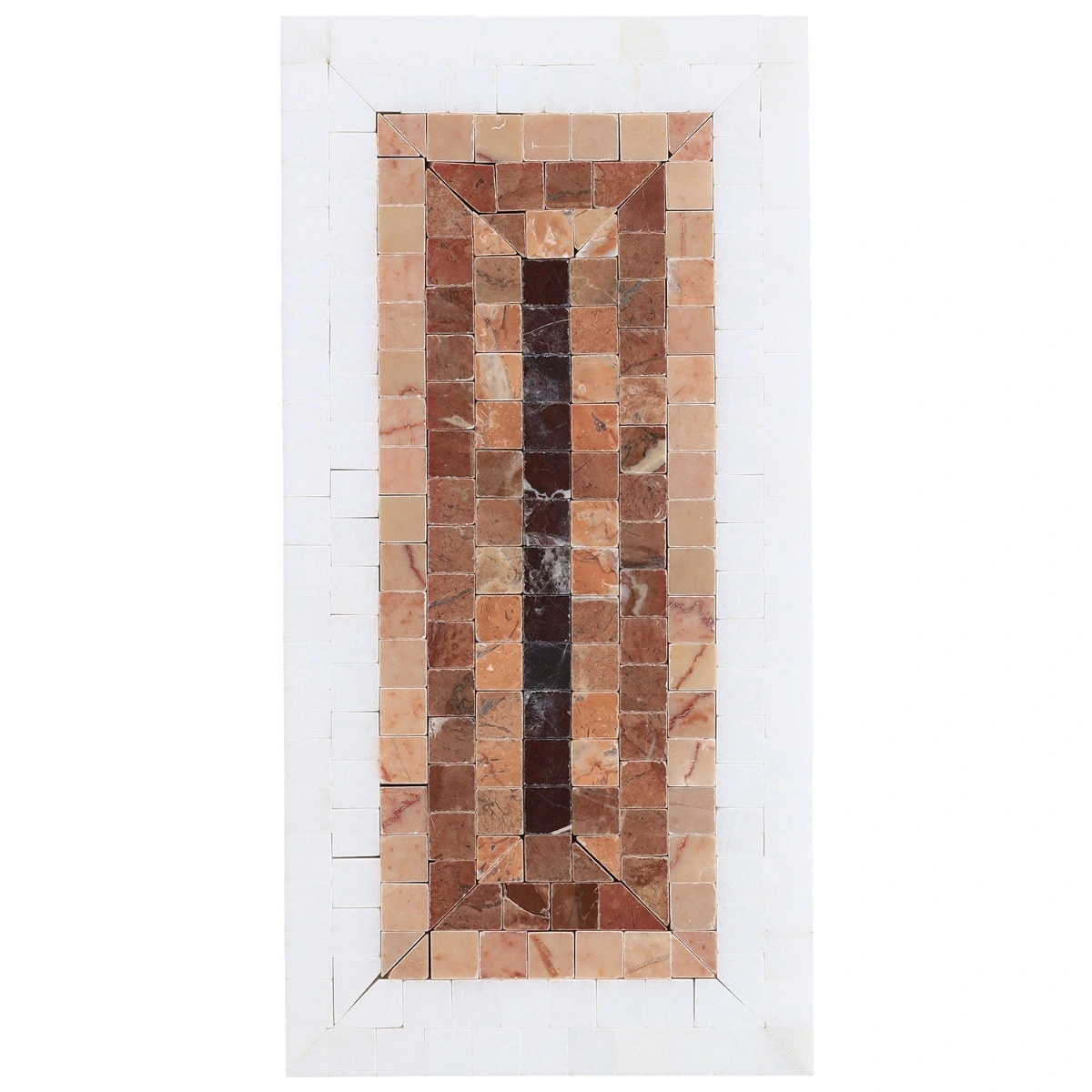 Imogen Terra Rosa 4x9 Rectangle Marble Micro Mosaic Polished