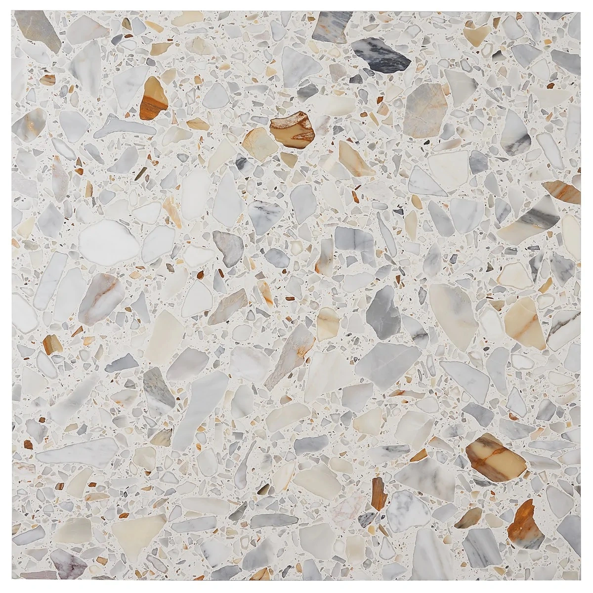 Italy Terrazzo Sacra Calacatta White 24x24 Honed Terrazzo Tile